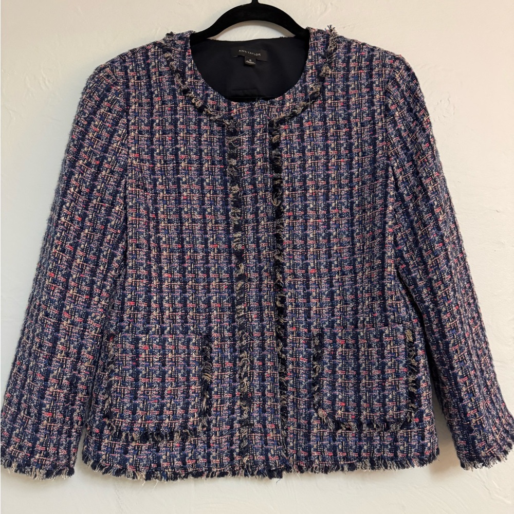 Ann Taylor Multicolor Tweed Blazer